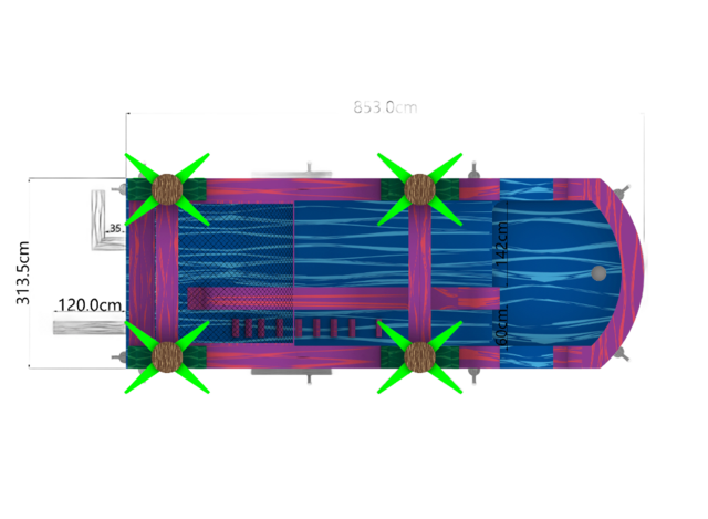 16' Rippling Rush Slide 16FT-Rippling-Rush_Dimensions_Top - Big and Bright Inflatables