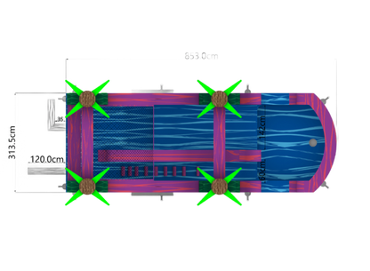 16' Rippling Rush Slide 16FT-Rippling-Rush_Dimensions_Top - Big and Bright Inflatables