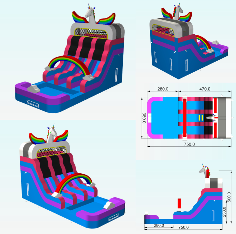 16' Unicorn Dual Custom 16_UnicornDualCustom - Big and Bright Inflatables