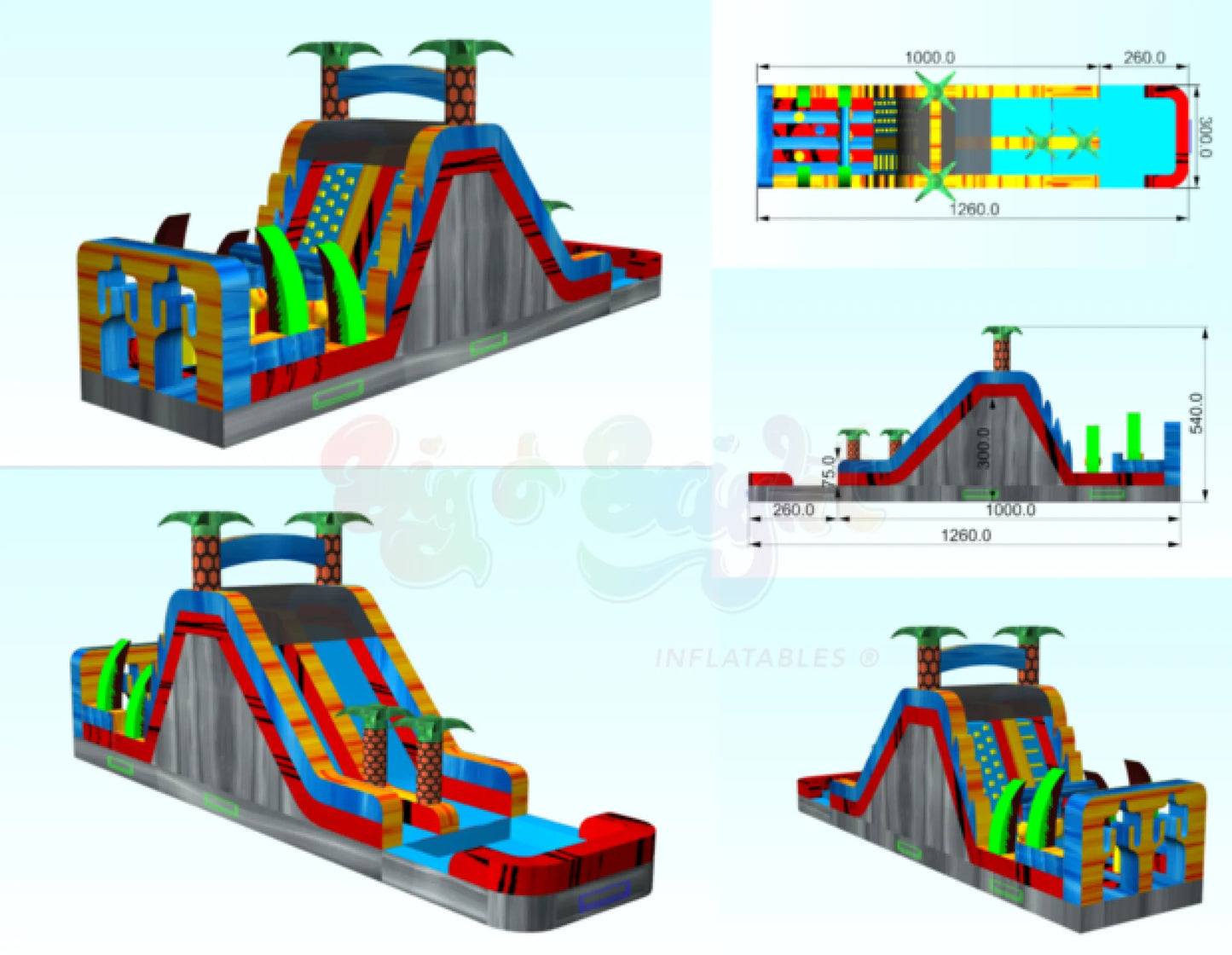 18' Palms Obstacle Slide 18_PalmsObstacleSlide - Big and Bright Inflatables