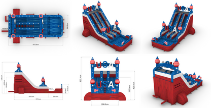 18' USA Dual XL 18FTUSADualslide - Big and Bright Inflatables