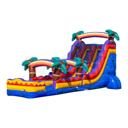 18Ft Mauna Lua Dual Lane Waterslide W/ Slip N Slide