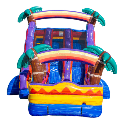 18Ft Mauna Lua Dual Lane Waterslide W/ Slip N Slide