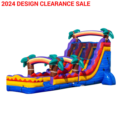 18Ft Mauna Lua Dual Lane Waterslide W/ Slip N Slide