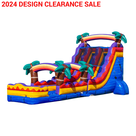 18Ft Mauna Lua Dual Lane Waterslide W/ Slip N Slide