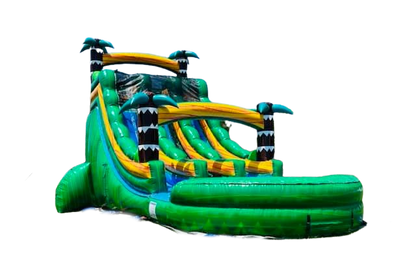 20' Emerald Surge Dual Lane 20_EmeraldSurgeDualLane-FrontalRight - Big and Bright Inflatables