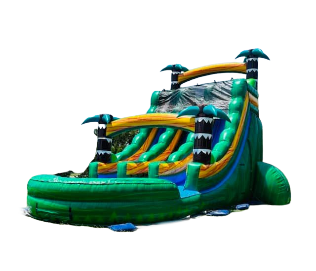 20' Emerald Surge Dual Lane 20_EmeraldSurgeDualLane-LeftSide - Big and Bright Inflatables