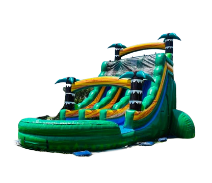 20' Emerald Surge Dual Lane 20_EmeraldSurgeDualLane-LeftSide - Big and Bright Inflatables