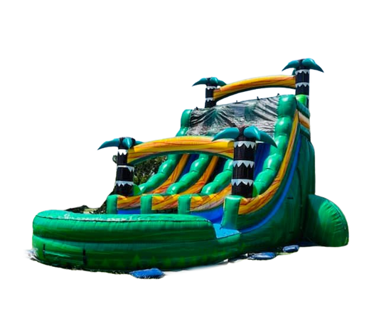 20' Emerald Surge Dual Lane 20_EmeraldSurgeDualLane-LeftSide - Big and Bright Inflatables