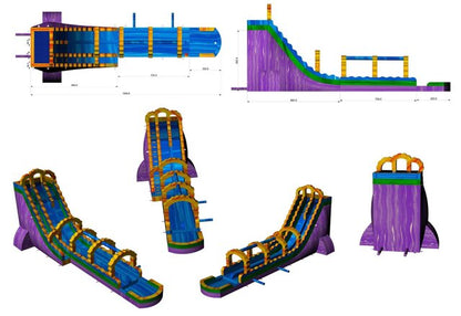 27' Purple Arch w/ Slip n Slide 27_PurpleArchw_SlipnSlide - Big and Bright Inflatables