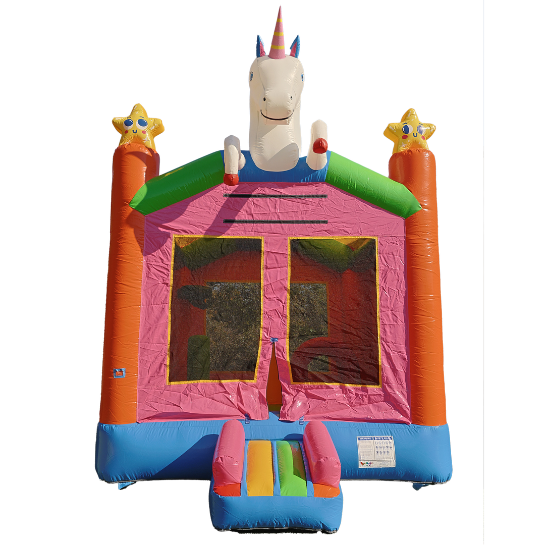 Unicorn Bounce House  front view 