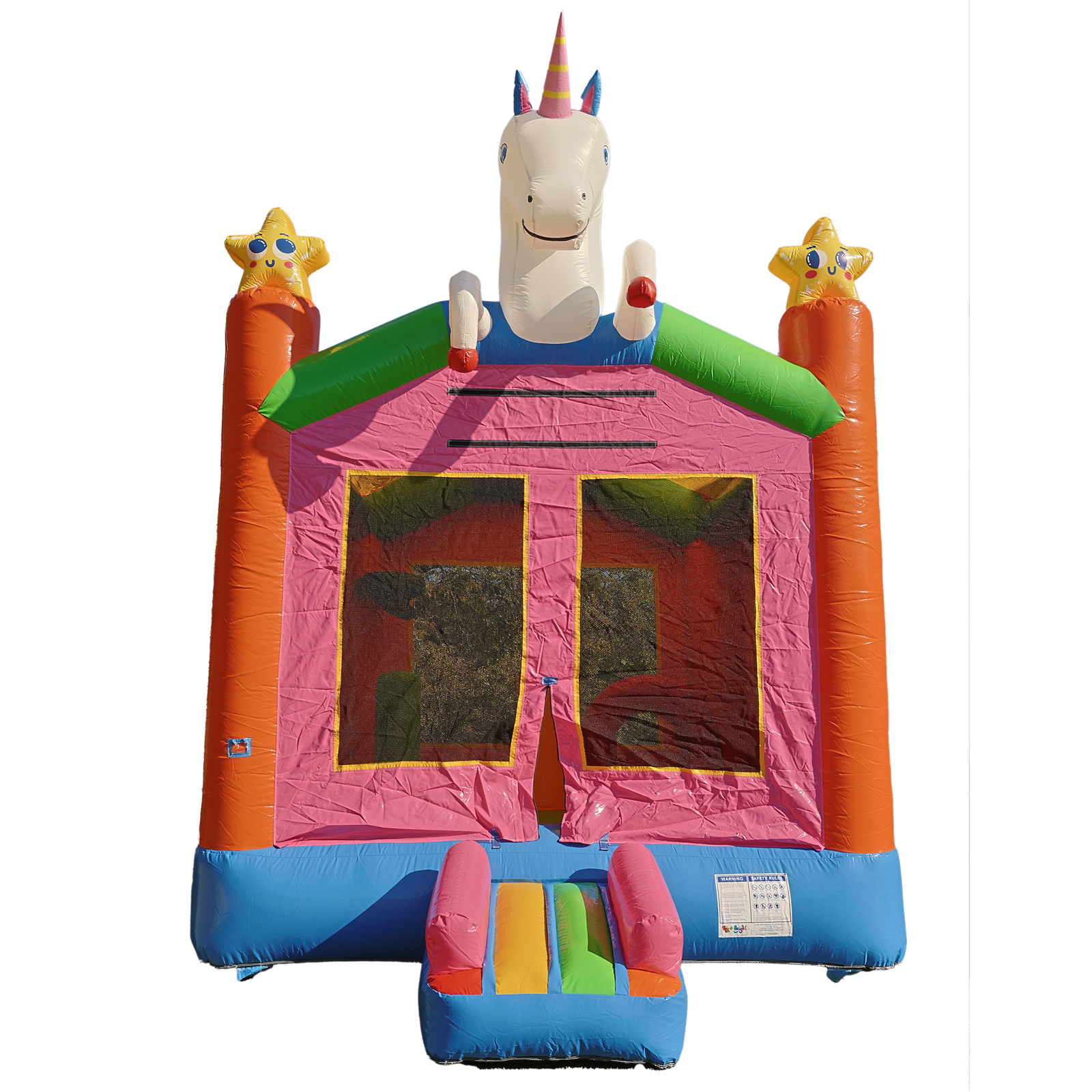 Unicorn Bounce House  front view 