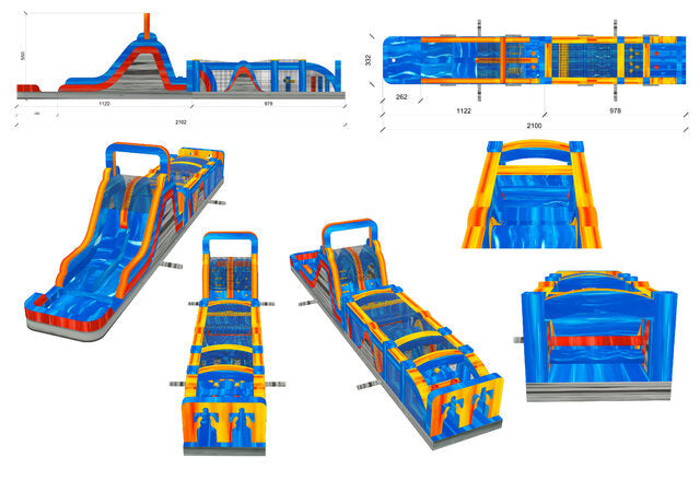 69' Ultimate Run Obstacle Course 69_UltimateRunObstacleCourse-Dimensions - Big and Bright Inflatables