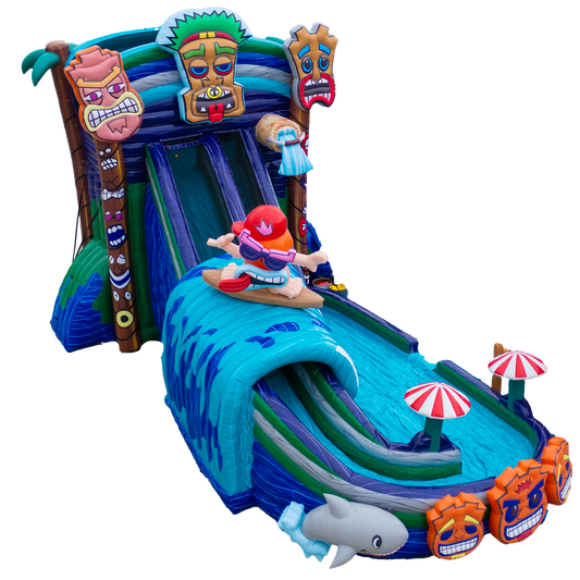 Tiki Tovi's Big and Bright Waterpark Slide BBIWaterpark1square - Big and Bright Inflatables