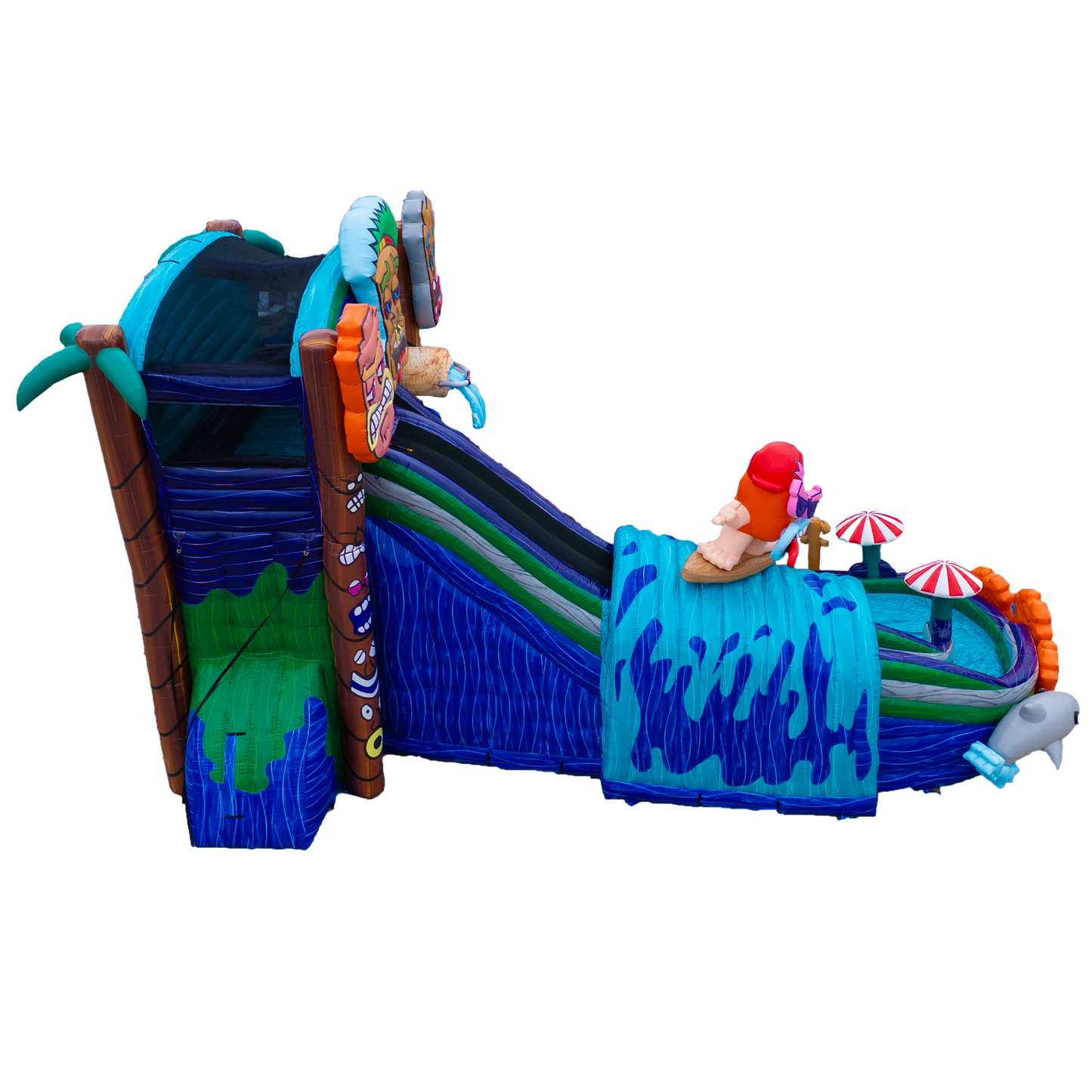 Tiki Tovi's Big and Bright Waterpark Slide BBIWaterpark4square - Big and Bright Inflatables