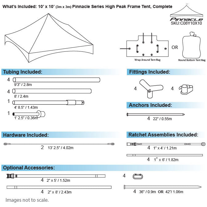10ft x 10ft Deluxe High Peak Frame Tent - White