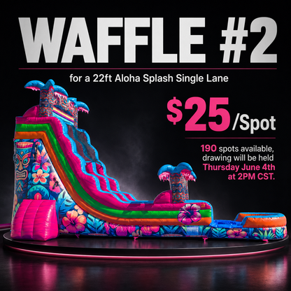 Waffle #2 Spot for a 22FT Aloha Splash (Hawaiian Hibiscus) Single Lane Slide