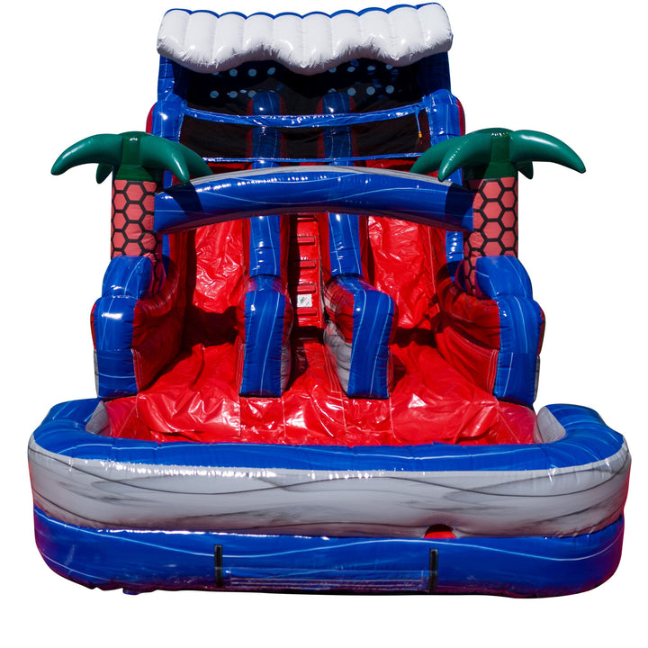 16’ Red Grey And Blue Dual Lane Slide