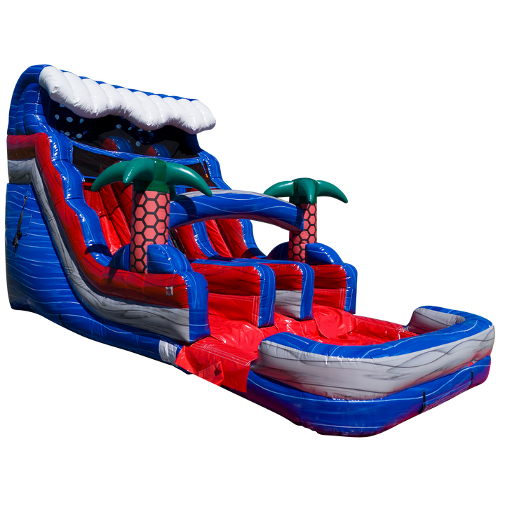 16’ Red Grey And Blue Dual Lane Slide