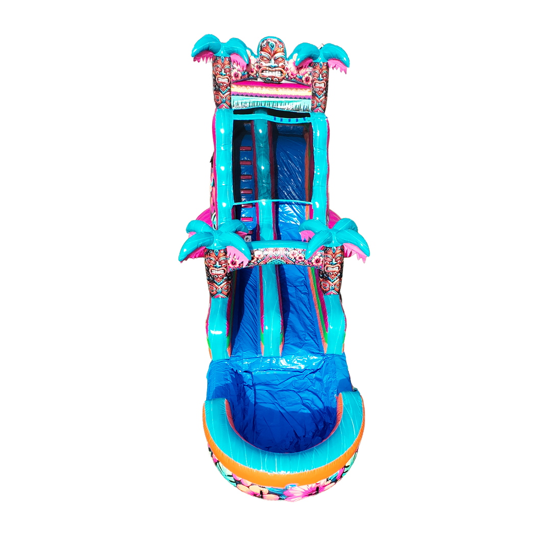 18FT Aloha Splash (Hawaiian Hibiscus) Single Lane Slide PA/NJ Certified (Splash pad)