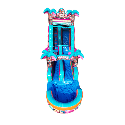 18FT Aloha Splash (Hawaiian Hibiscus) Single Lane Slide