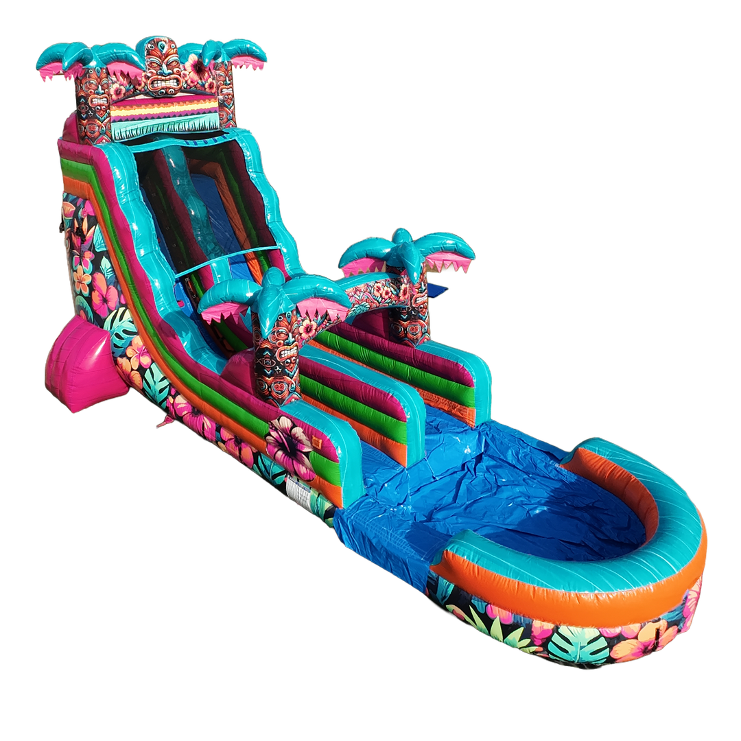 18FT Aloha Splash (Hawaiian Hibiscus) Single Lane Slide PA/NJ Certified (Splash pad)