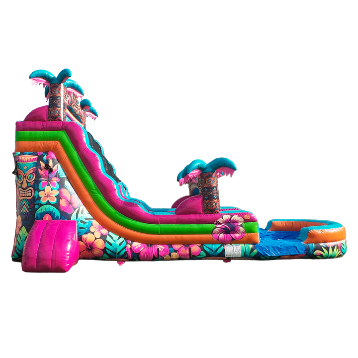 18FT Aloha Splash (Hawaiian Hibiscus) Single Lane Slide PA/NJ Certified (Splash pad)