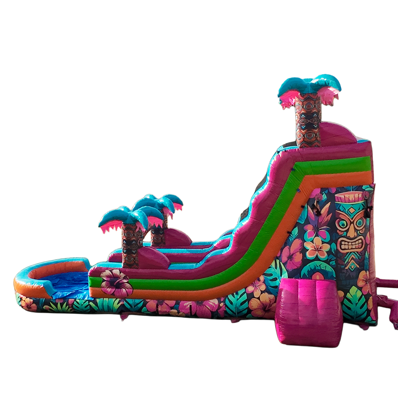 18FT Aloha Splash (Hawaiian Hibiscus) Single Lane Slide