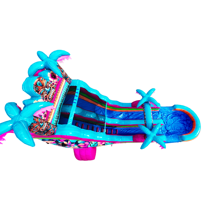 18FT Aloha Splash (Hawaiian Hibiscus) Single Lane Slide PA/NJ Certified (Splash pad)