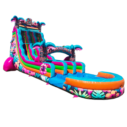 22FT Aloha Splash (Hawaiian Hibiscus) Dual Lane Slide