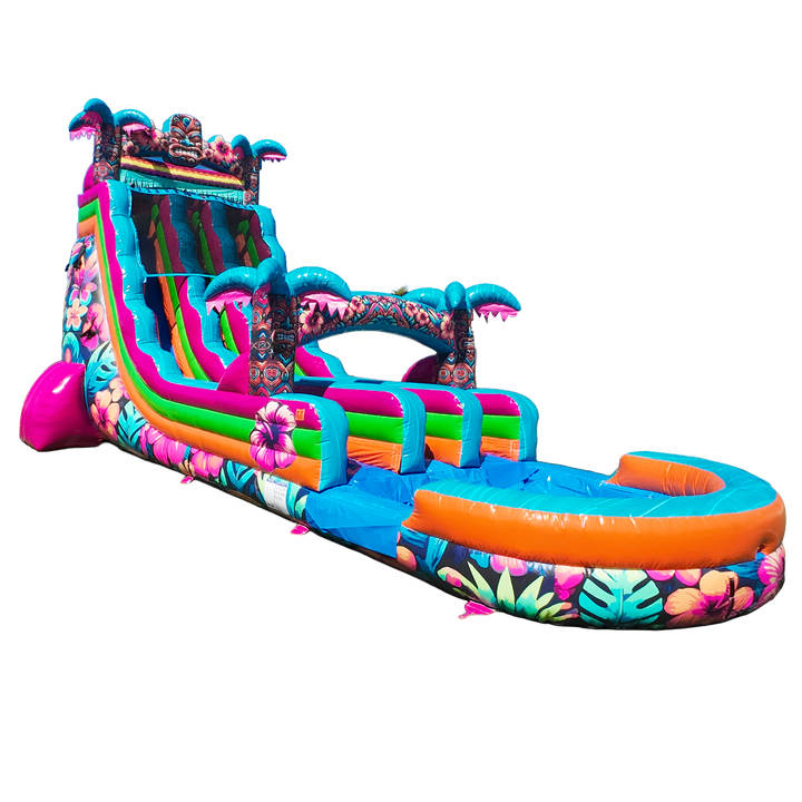 22FT Aloha Splash (Hawaiian Hibiscus) Dual Lane Slide