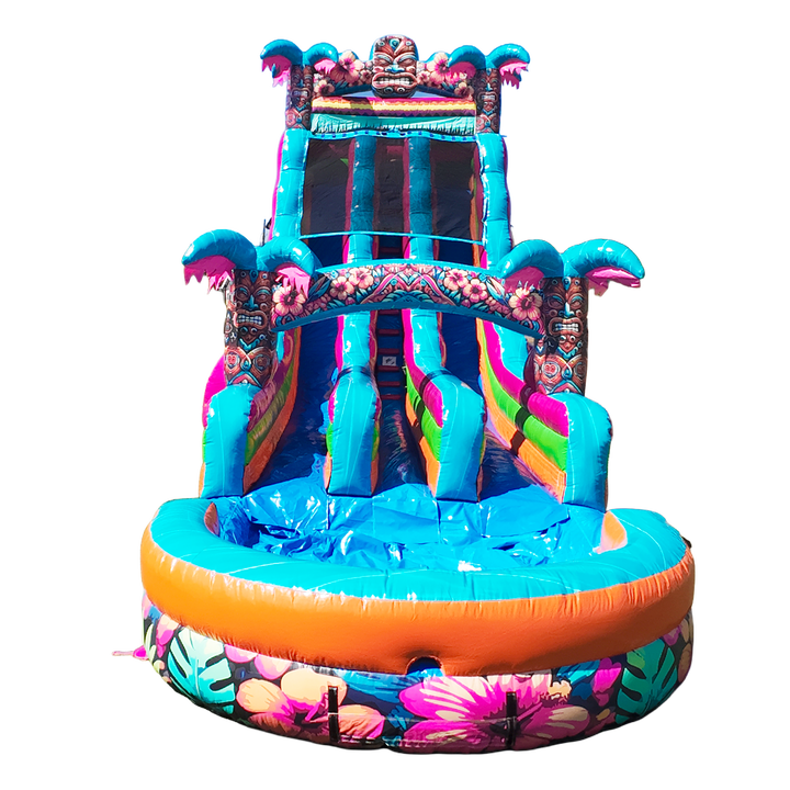 22FT Aloha Splash (Hawaiian Hibiscus) Dual Lane Slide