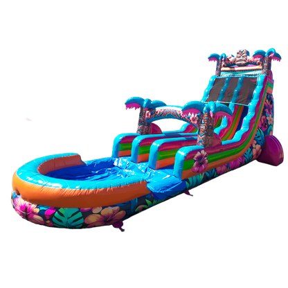 22FT Aloha Splash (Hawaiian Hibiscus) Dual Lane Slide