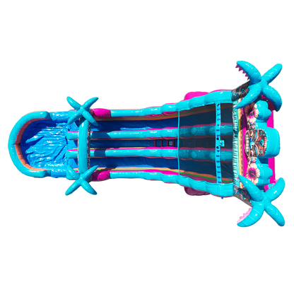 22FT Aloha Splash (Hawaiian Hibiscus) Dual Lane Slide