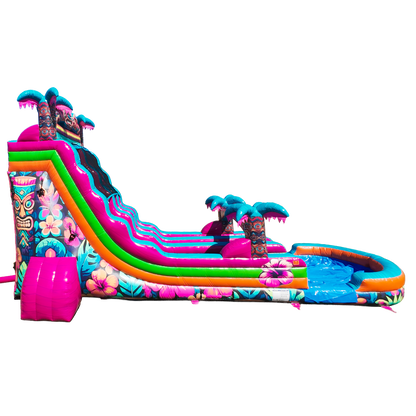 22FT Aloha Splash (Hawaiian Hibiscus) Dual Lane Slide