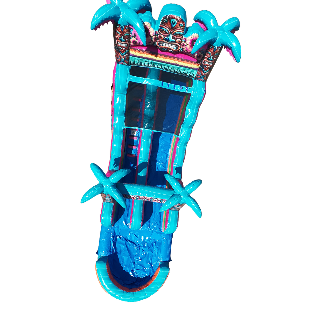 16FT Aloha Splash (Hawaiian Hibiscus) Single Lane Slide