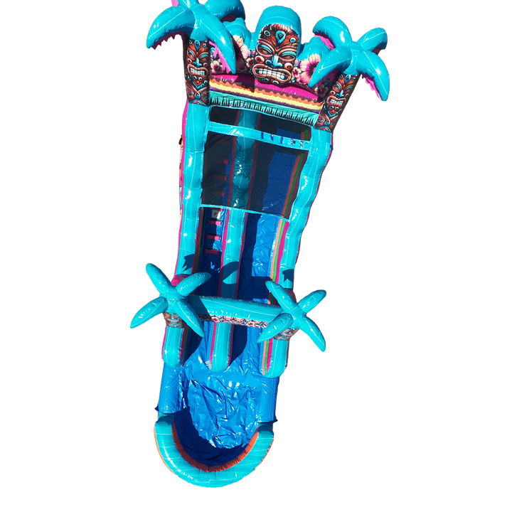 16FT Aloha Splash (Hawaiian Hibiscus) Single Lane Slide