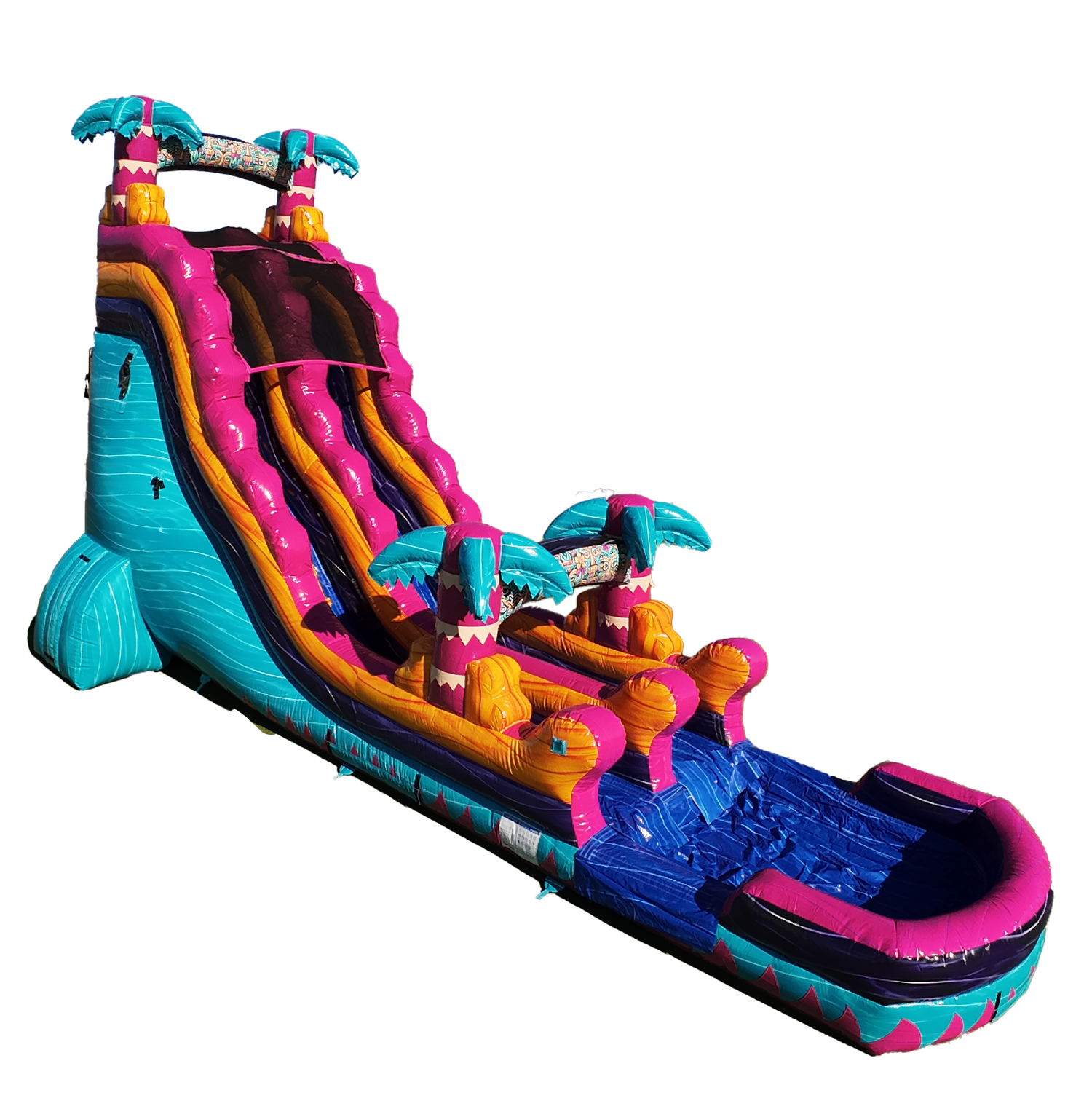 22Ft Teal Rippling Rush Single Lane Slide