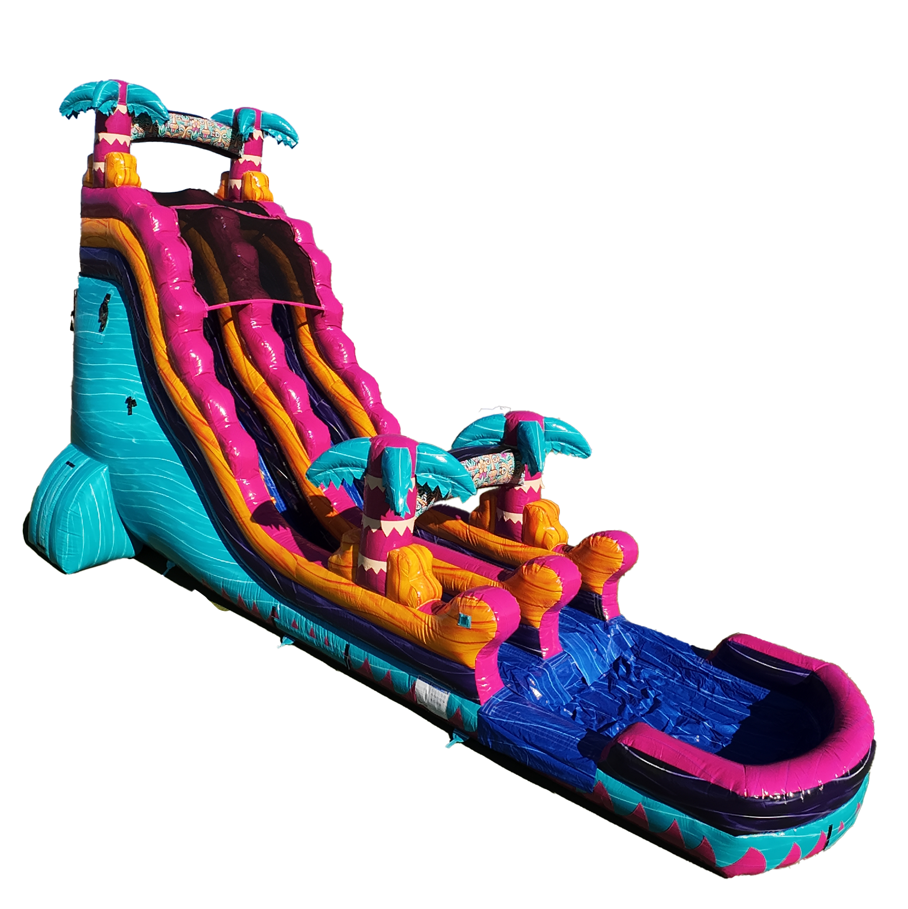 22Ft Teal Rippling Rush Single Lane Slide