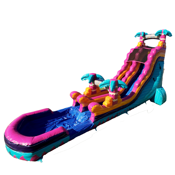 22Ft Teal Rippling Rush Single Lane Slide