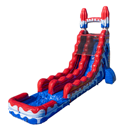 22FT Red White and Cool Popsicle Single Lane Slide