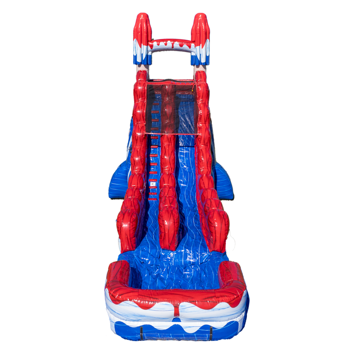22FT Red White and Cool Popsicle Single Lane Slide