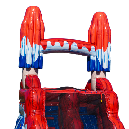 22FT Red White and Cool Popsicle Single Lane Slide
