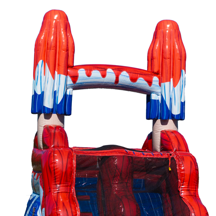 22FT Red White and Cool Popsicle Single Lane Slide