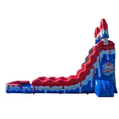 22FT Red White and Cool Popsicle Single Lane Slide