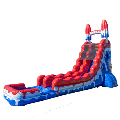 22FT Red White and Cool Popsicle Single Lane Slide