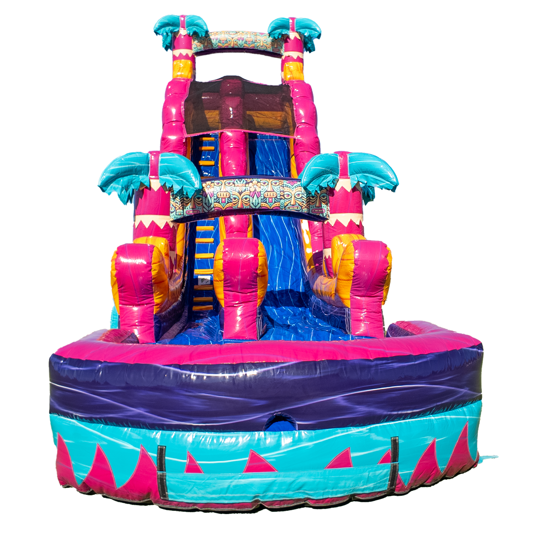 22Ft Teal Rippling Rush Single Lane Slide