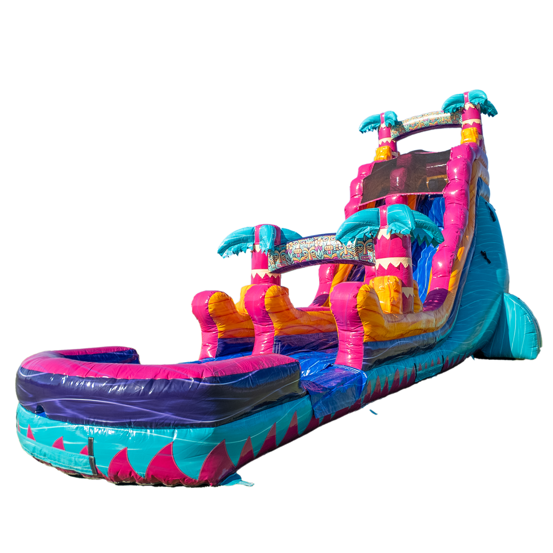 22Ft Teal Rippling Rush Single Lane Slide