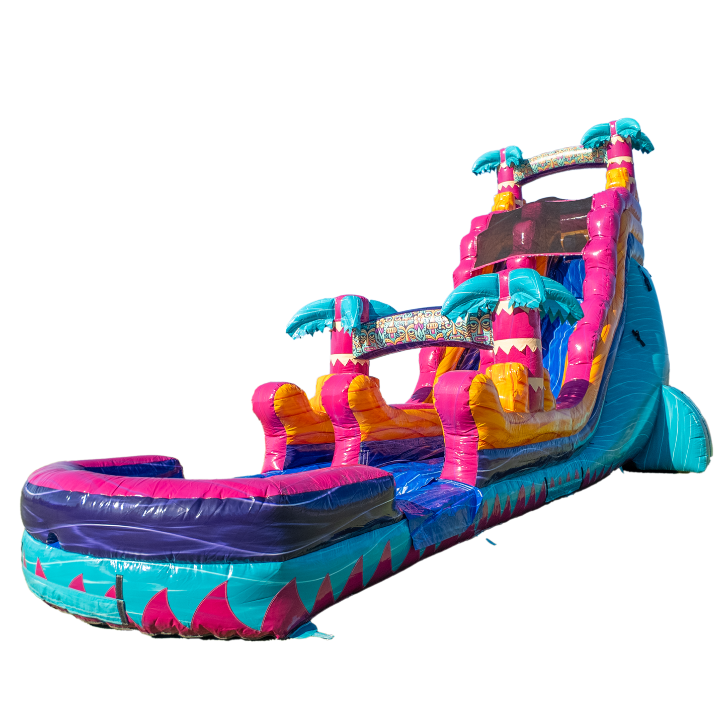 22Ft Teal Rippling Rush Single Lane Slide