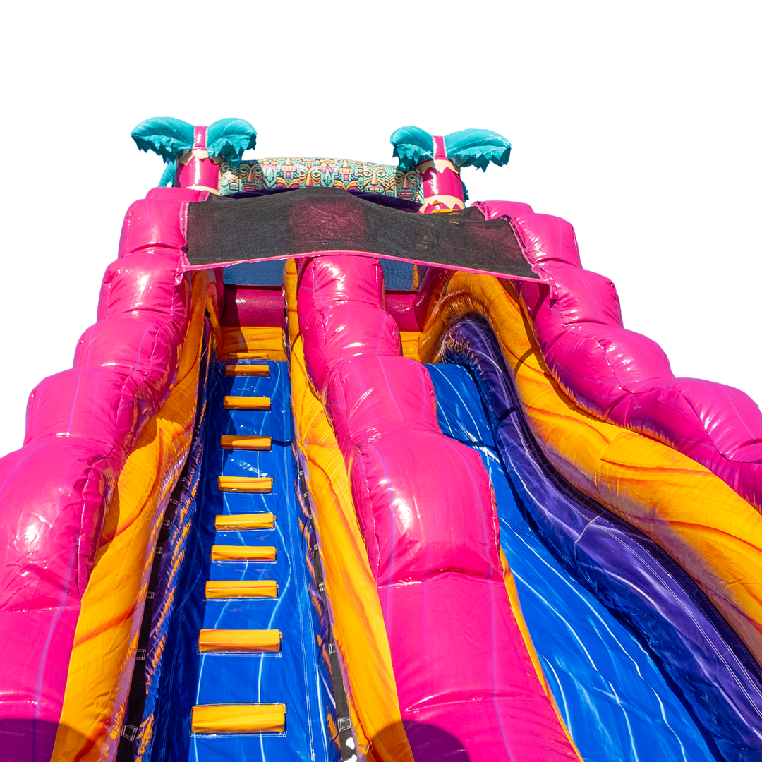 22Ft Teal Rippling Rush Single Lane Slide